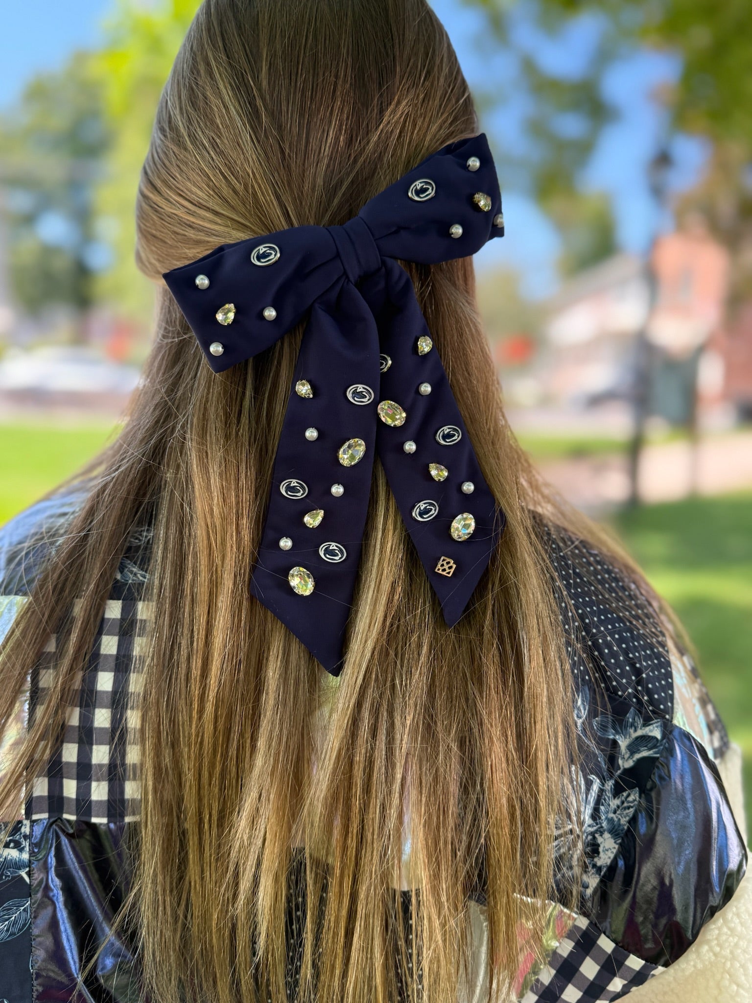 Penn State Bow Barrette | Navy