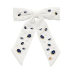 Penn State Bow Barrette | White - Juli's Wearable Art