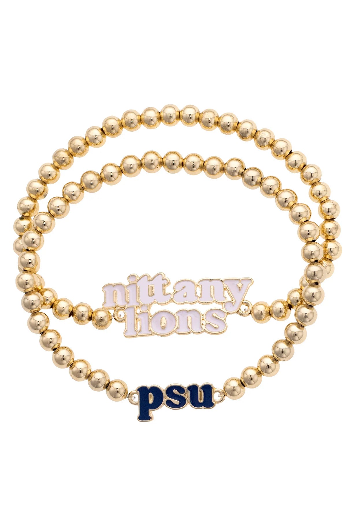 Penn State Nittany Lions Slogan Ball Bead Bracelet Set - Juli's Wearable Art