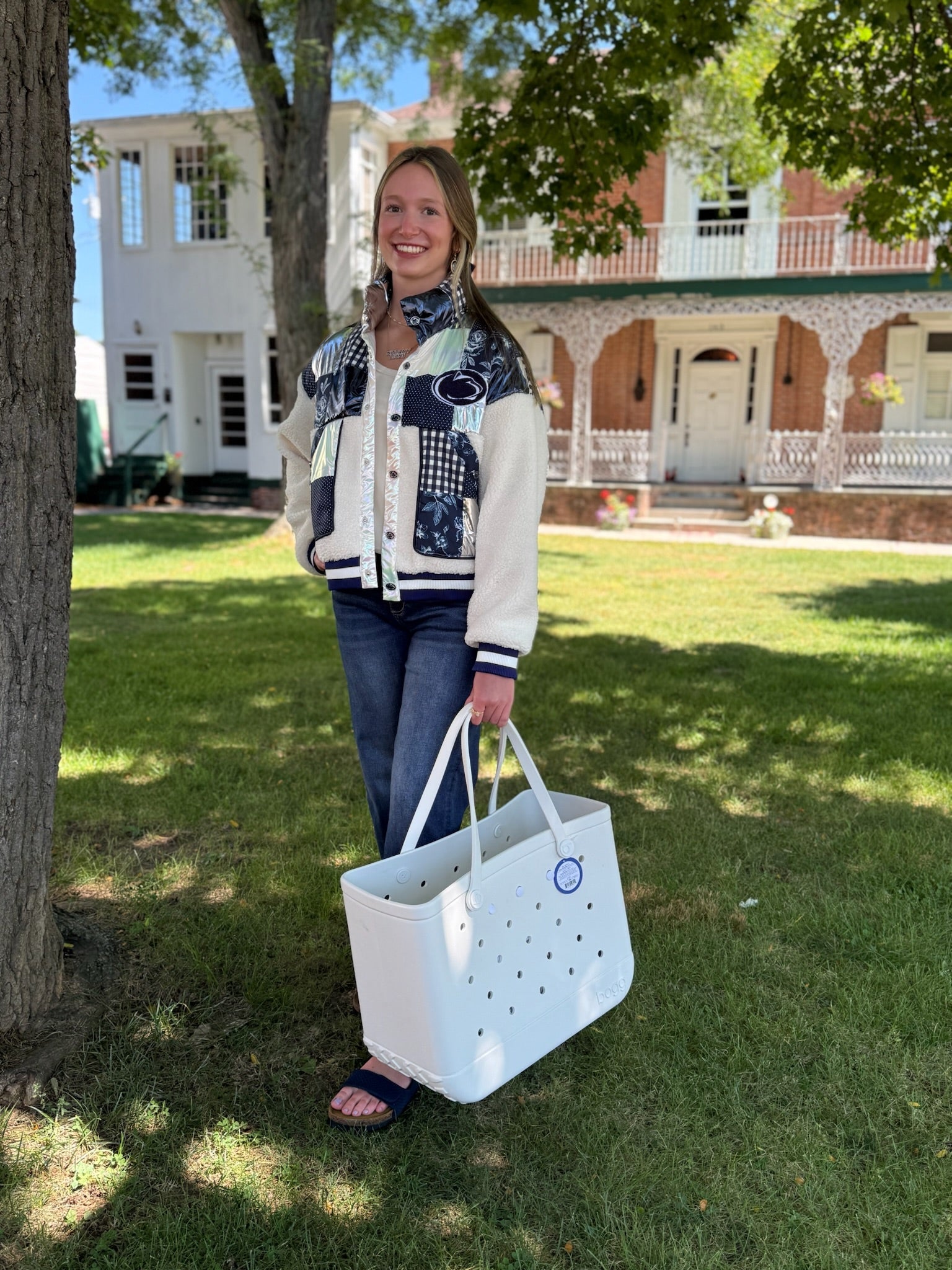 Penn State Patchwork Sherpa Jacket - Juli's Wearable Art