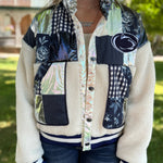 Penn State Patchwork Sherpa Jacket - Juli's Wearable Art