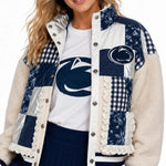 Penn State Patchwork Sherpa Jacket - Juli's Wearable Art