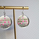 Pink Disco Ball Acrylic Earrings - Juli's Wearable Art