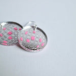 Pink Disco Ball Acrylic Earrings - Juli's Wearable Art
