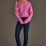 Pink & Green "Fa La La" Christmas Sweater - Juli's Wearable Art