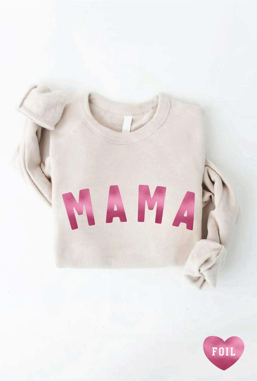 Pink MAMA Foil Graphic Sweatshirt