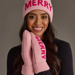 Pink "Merry" Knit Mittens - Juli's Wearable Art