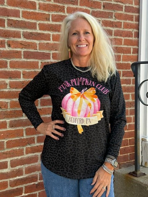 "Pink Pumpkin Club" Bedford PA Leopard Long Sleeve Tee