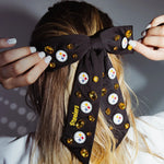 Pittsburgh Steelers Bow Barrette | Black - Juli's Wearable Art