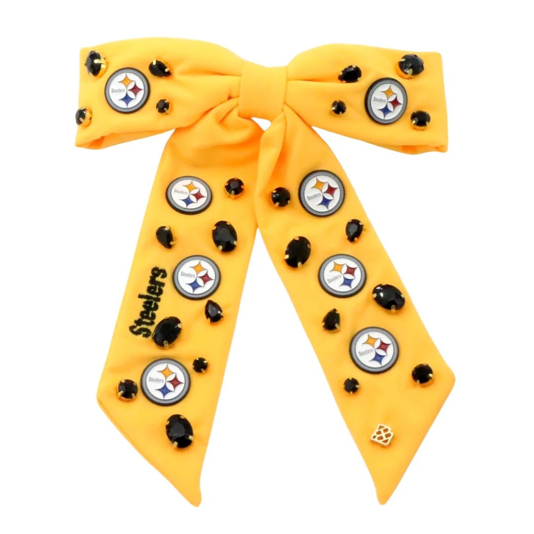 Pittsburgh Steelers Bow Barrette | Yellow - Juli's Wearable Art