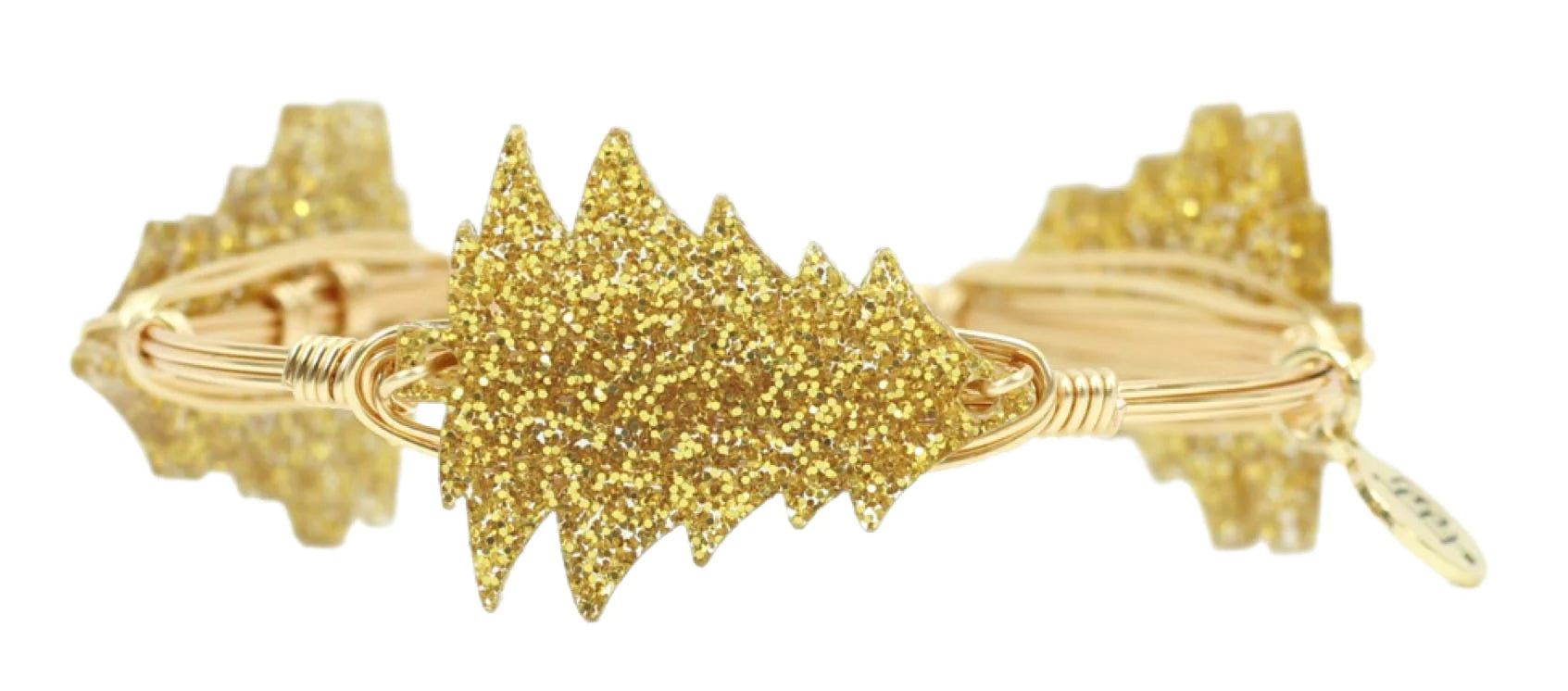 Gold Glitter Tree Bangle Bracelets