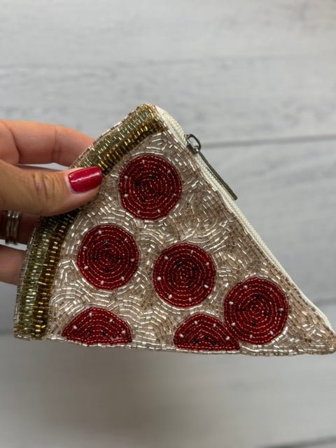 Pizza Beaded Coin Wallet
