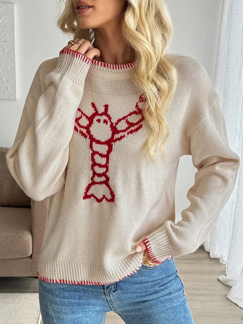 Playful Lobster Graphic Sweater