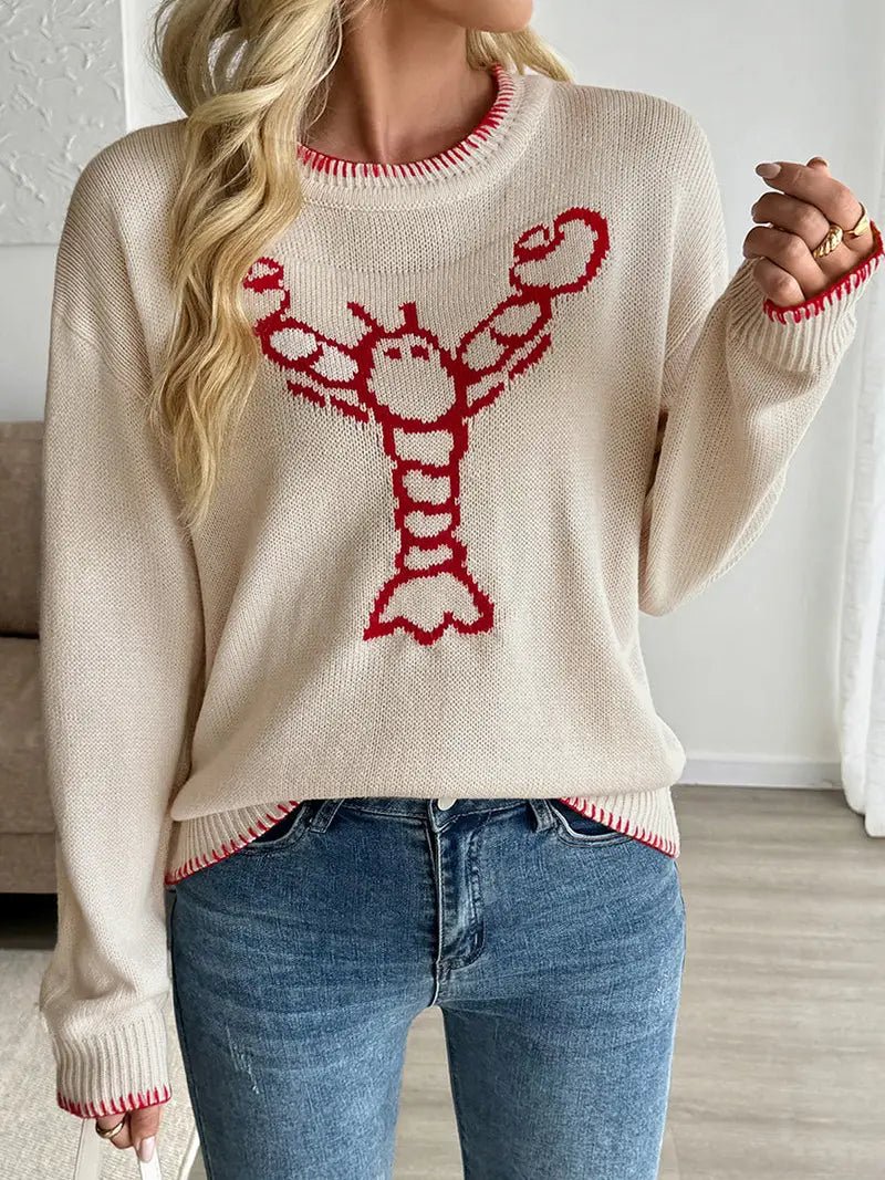 Playful Lobster Graphic Sweater