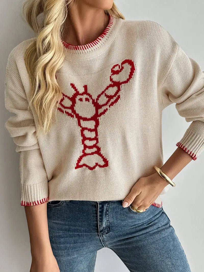 Playful Lobster Graphic Sweater - Juli's Wearable Art