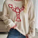 Playful Lobster Graphic Sweater - Juli's Wearable Art