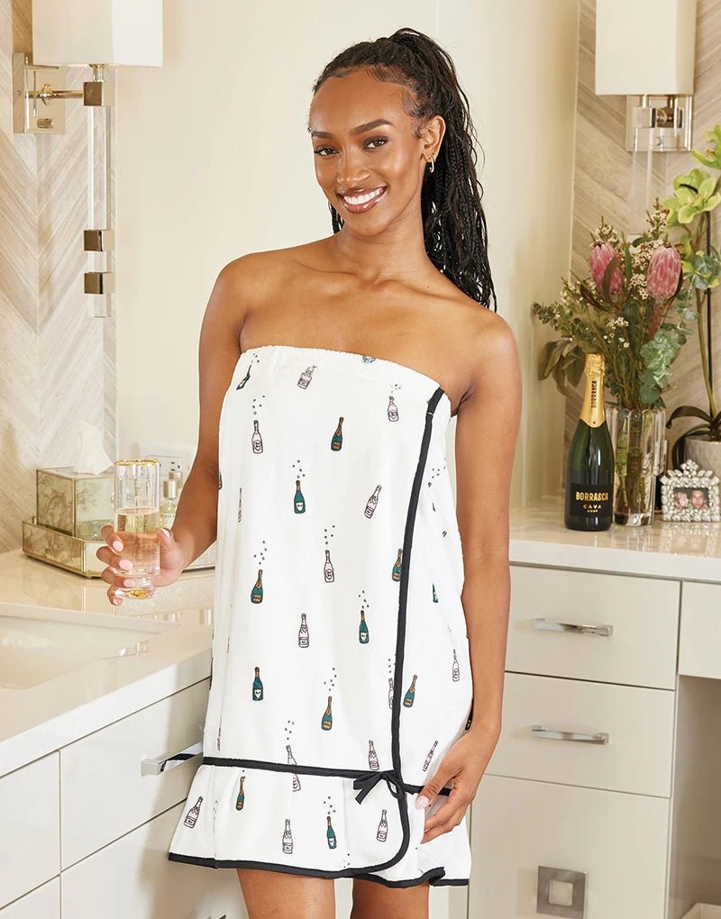 Plush Spa Wrap | Champagne Bottles