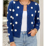 Polka Dot Button-Front Cardigan - Juli's Wearable Art
