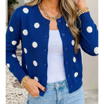 Polka Dot Button-Front Cardigan - Juli's Wearable Art