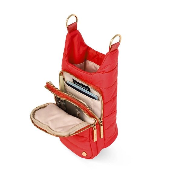 Poppy Red Hydrobag® with Poppy & White Striped Strap - Juli's Wearable Art