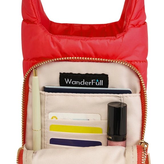 Poppy Red Hydrobag® with Poppy & White Striped Strap - Juli's Wearable Art