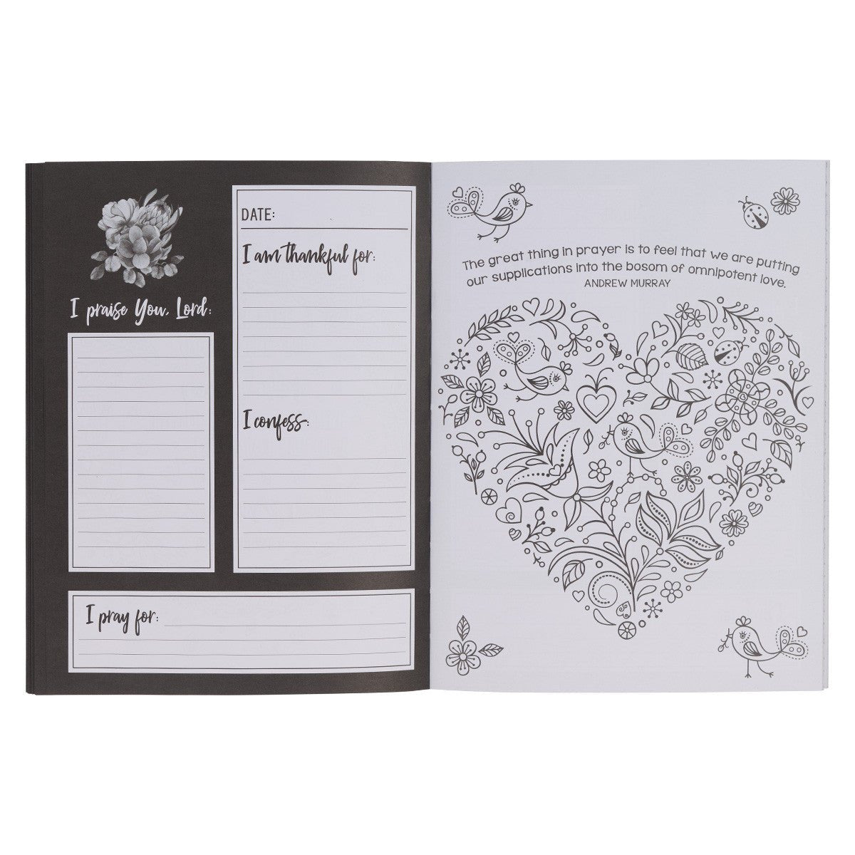 Pray More Worry Less Coloring Prayer Journal - Juli's Wearable Art
