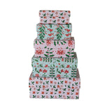 Printed Recycled Paper Holiday Botanical Gift Boxes | Set of 5 - Juli's Wearable Art