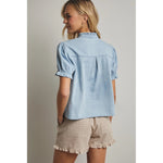 Puff Sleeve Denim Shirt - Juli's Wearable Art