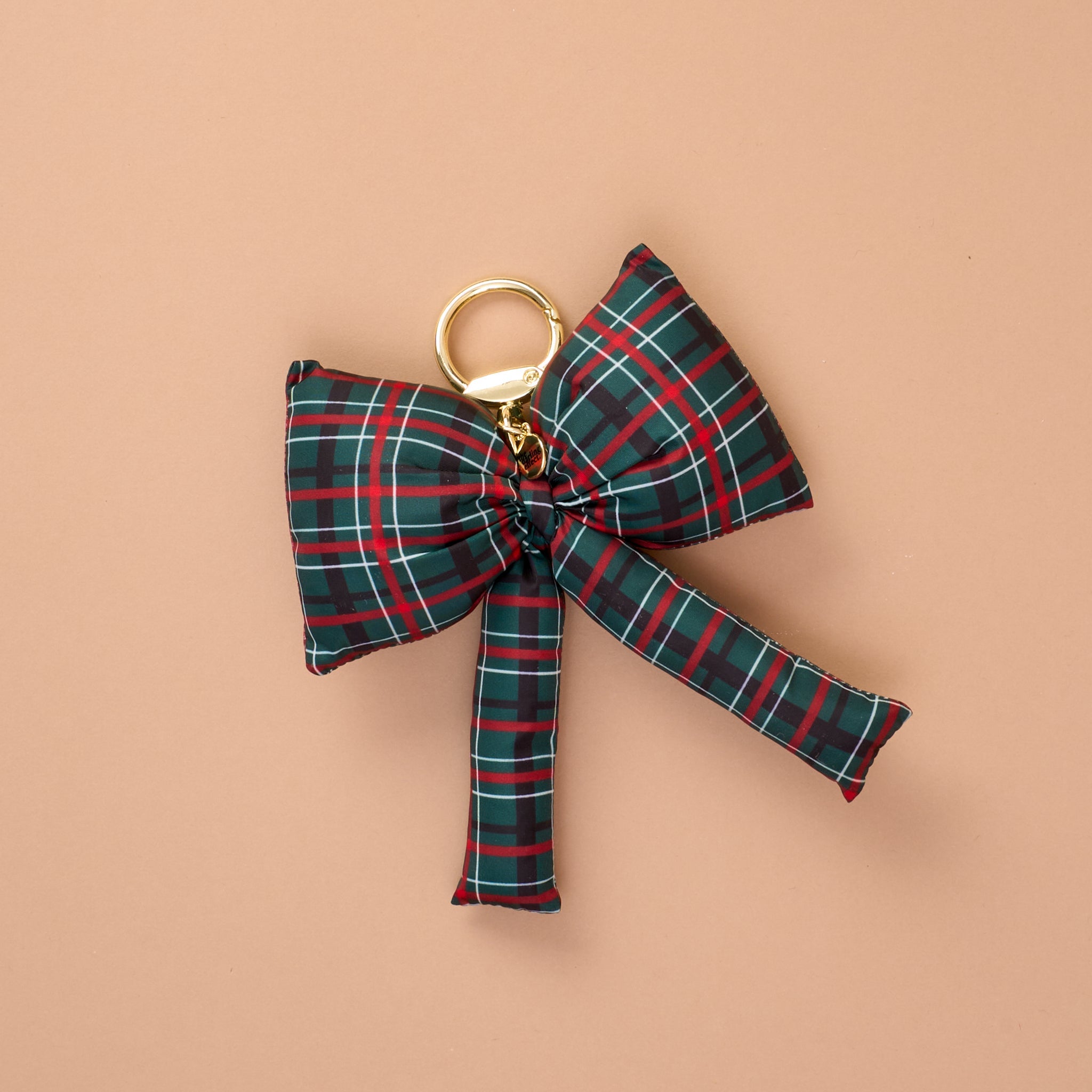 Puffy Bow Bag Charm | Classic Plaid - Juli's Wearable Art