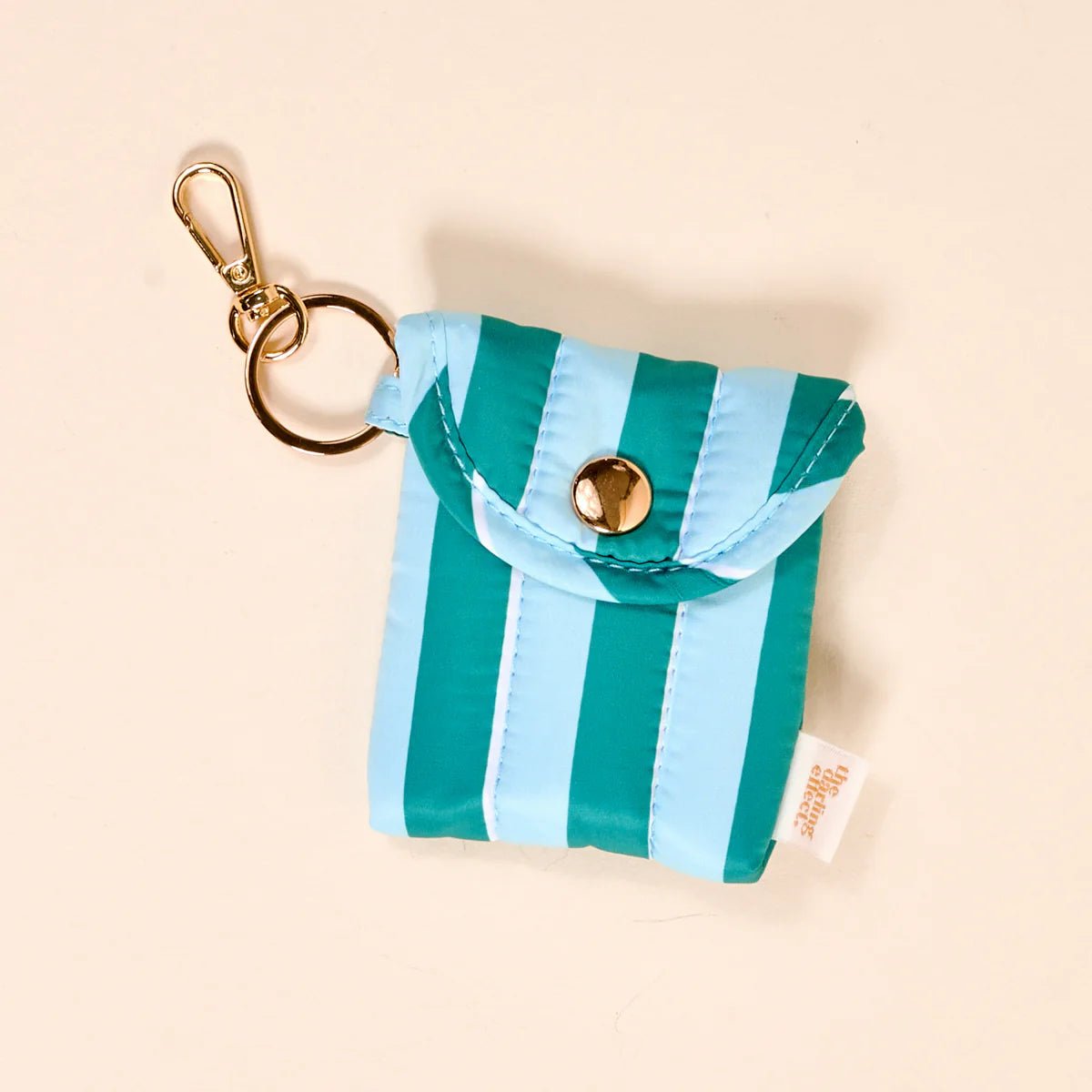 Puffy Earbud Case | Sicily Stripes Teal - Juli's Wearable Art