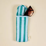 Puffy Sunglasses Case | Sicily Stripes Teal - Juli's Wearable Art