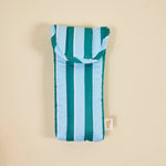 Puffy Sunglasses Case | Sicily Stripes Teal - Juli's Wearable Art