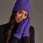 Purple Pattern Knit Pom Hat - Juli's Wearable Art