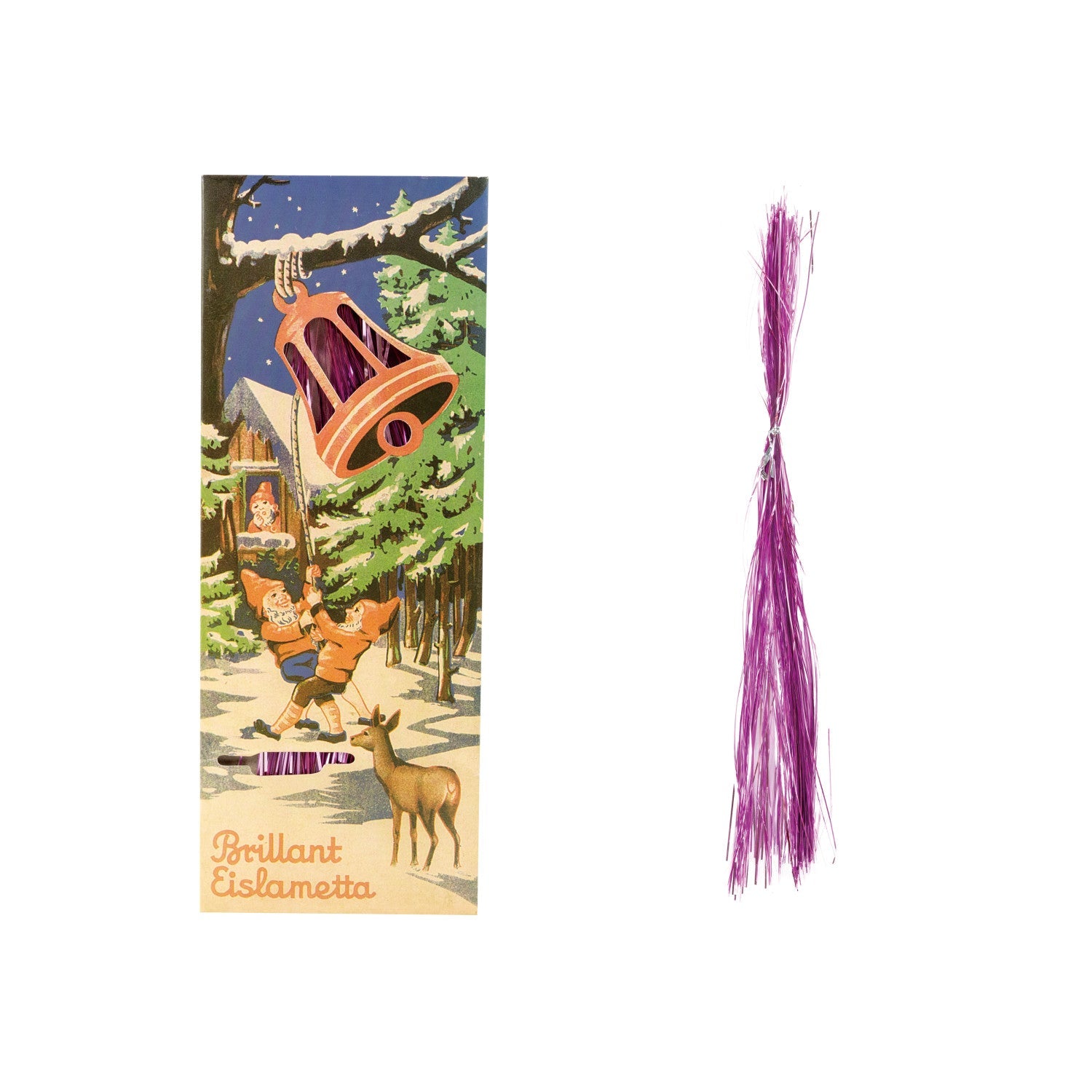 Purple Tinsel Icicles in Vintage-Style Box