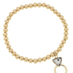 Put a Ring On It Ball Bead Stretch Bracelet in Satin Gold - Juli's Wearable Art