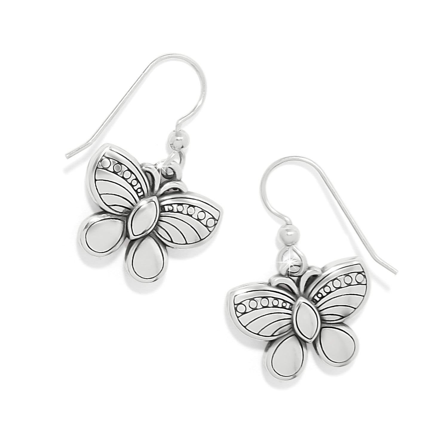 Brighton La Tulipe Butterfly Pink French Wire Earrings