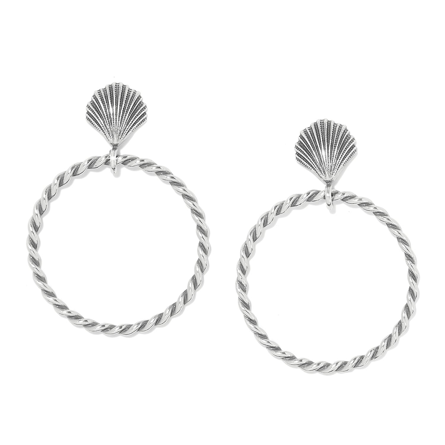 Brighton Silver Shells Hoop Earrings