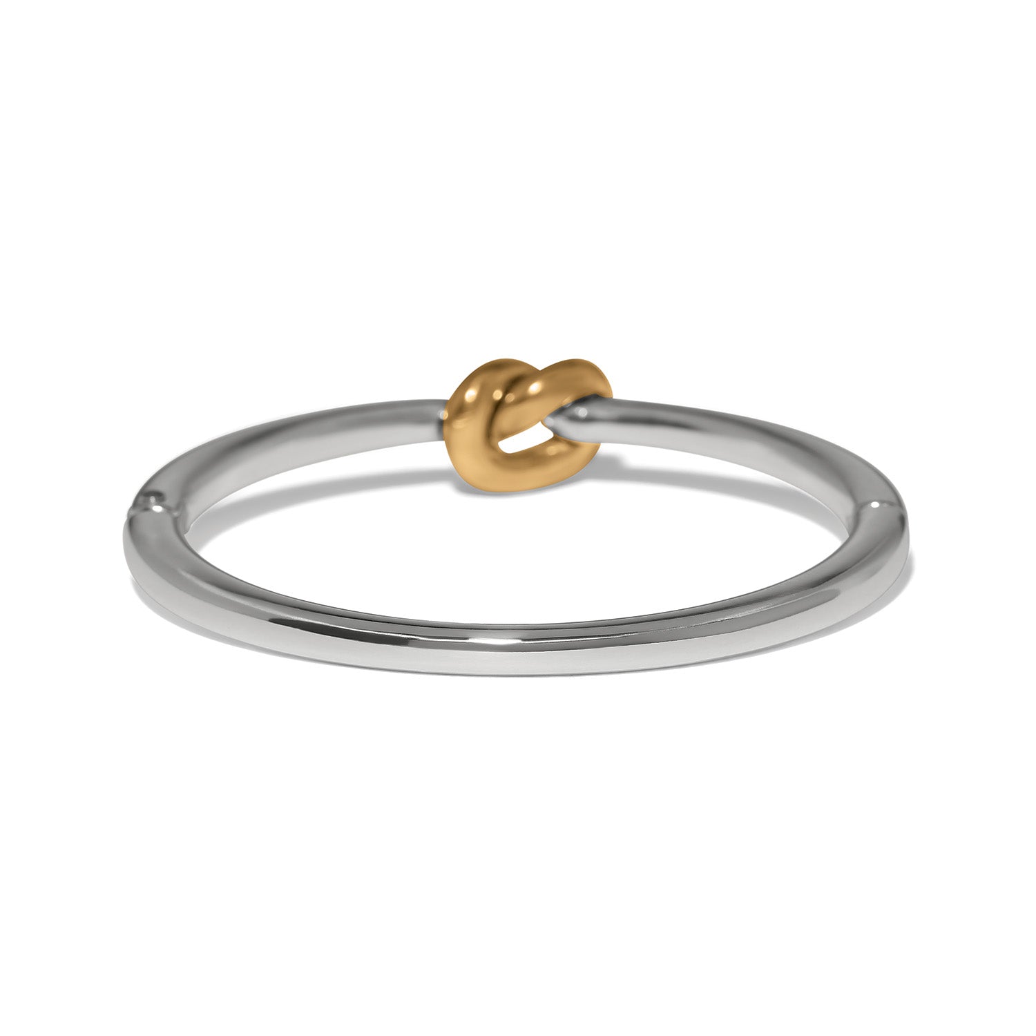Brighton Interlok Single Knot Hinged Bangle | Two Tone