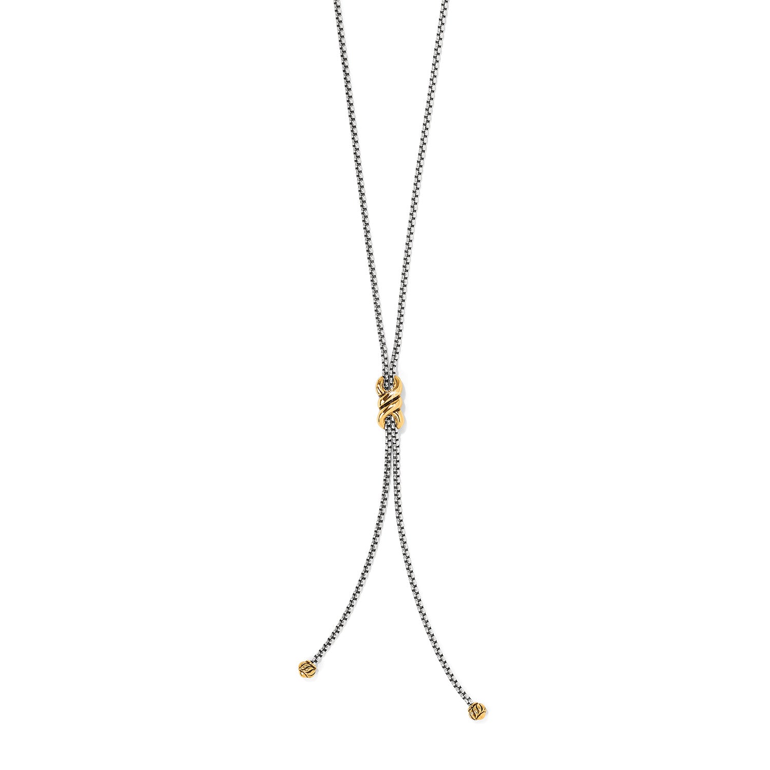 Brighton Interlok Twist Two Tone Lariat Necklace