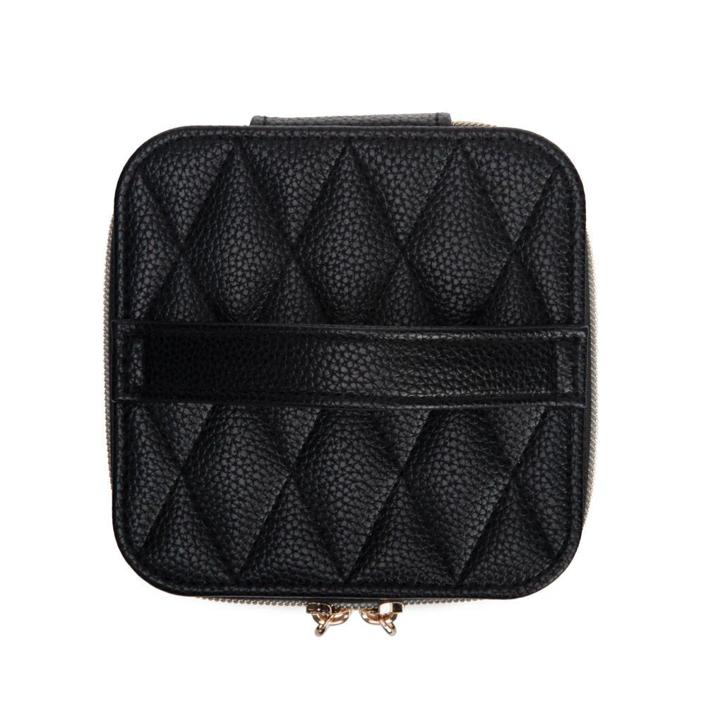 Quilted Travel Jewelry Case with Pouch | Black - Juli's Wearable Art