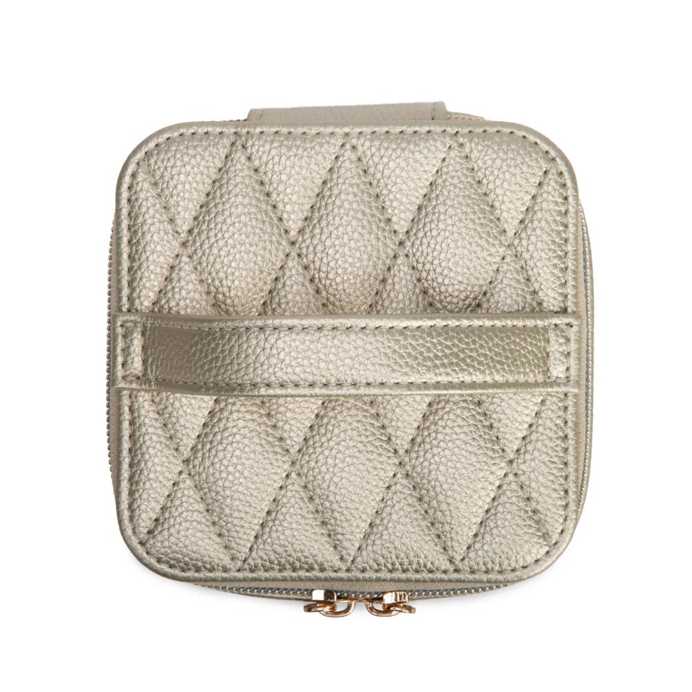 Quilted Travel Jewelry Case with Pouch | Gold - Juli's Wearable Art