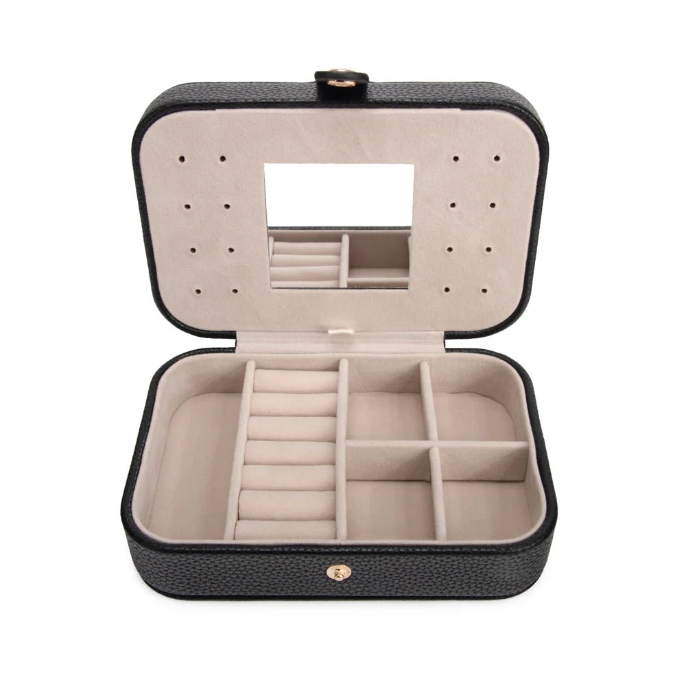 Leah Quilted Travel Jewelry Organizer | Black