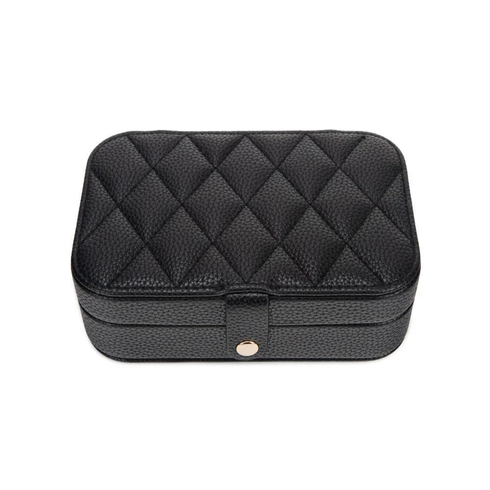 Leah Quilted Travel Jewelry Organizer | Black
