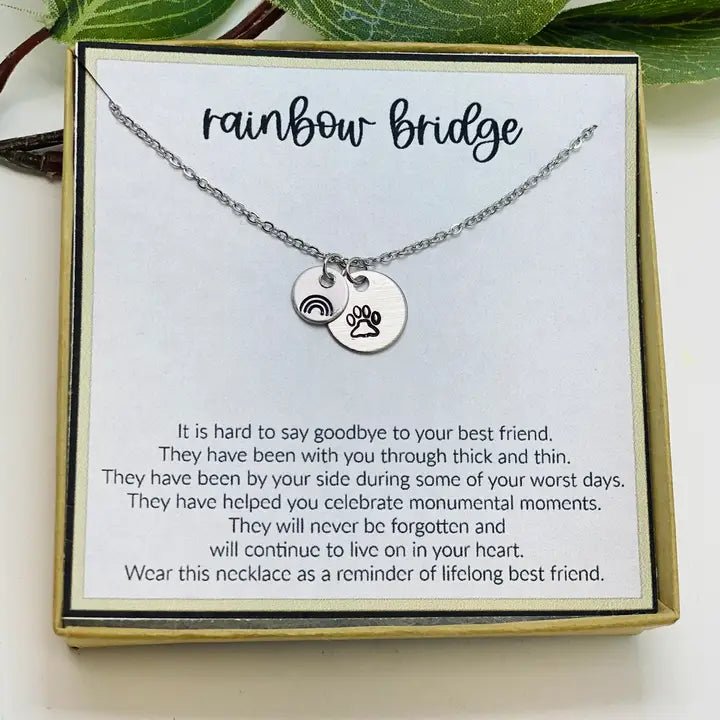 Rainbow Bridge | Pet Sympathy Necklace | Silver