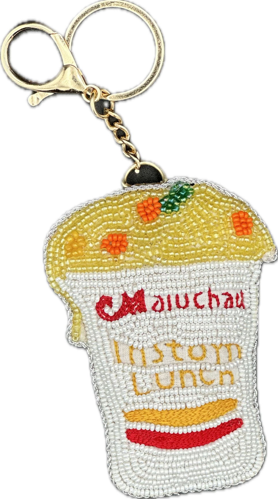 Ramen Noodle Beaded Bag Charm