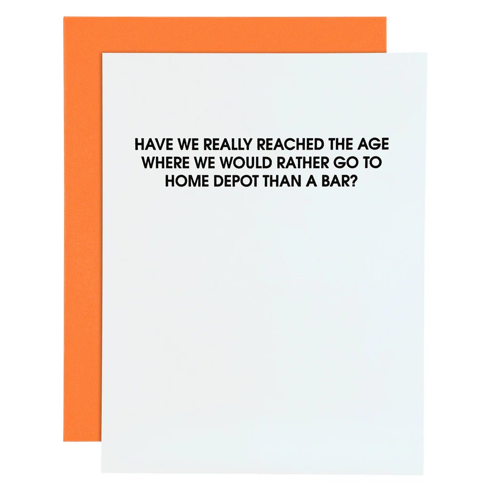 Rather Go To Home Depot Than The Bar | Letterpress Card