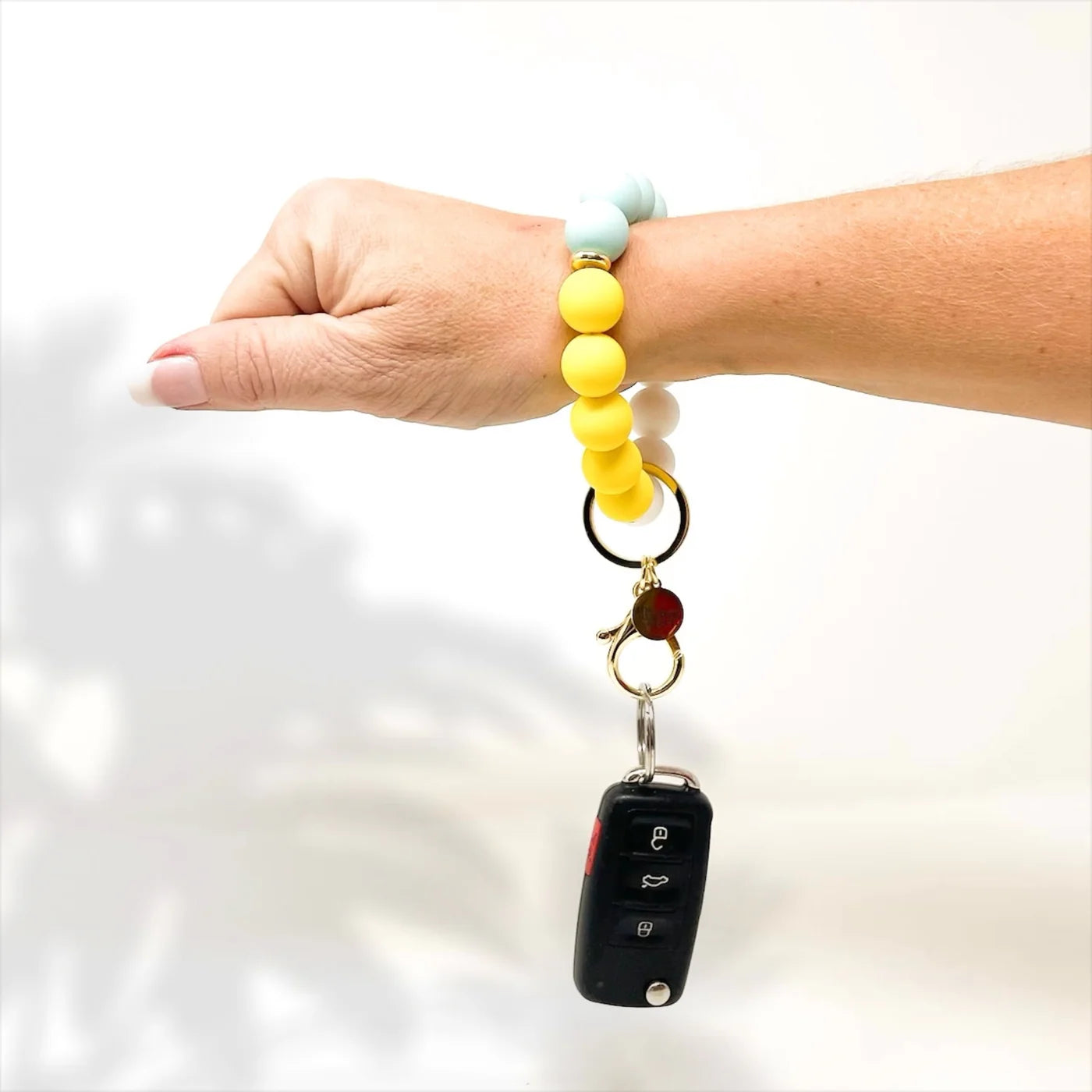 Hands-Free Silicone Beaded Key Chain Wristlet - Ray of Sunshine