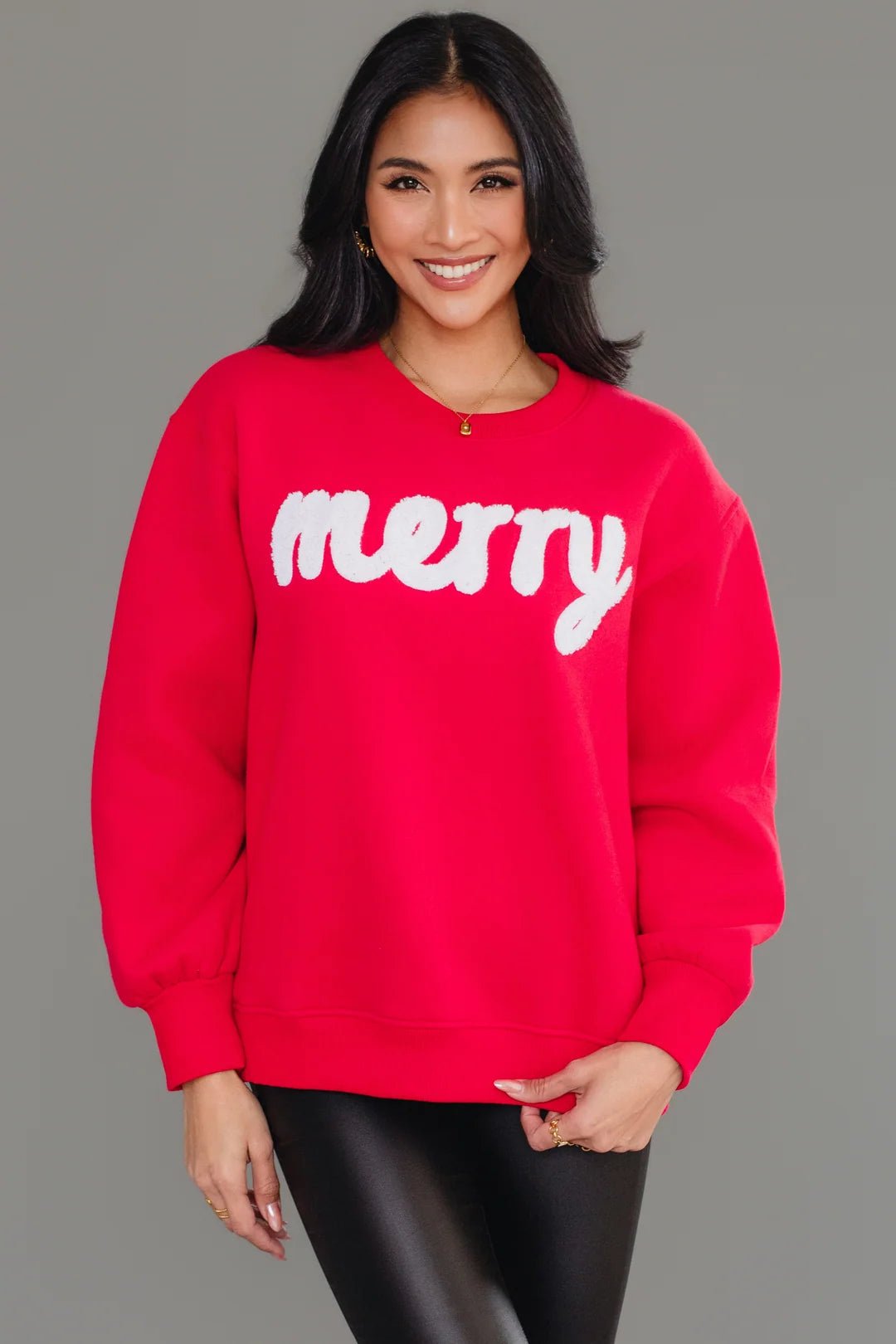 Red & White "Merry" Christmas Sweatshirt