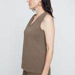 Renuar Cotton Comfort Tank | Khaki - Juli's Wearable Art