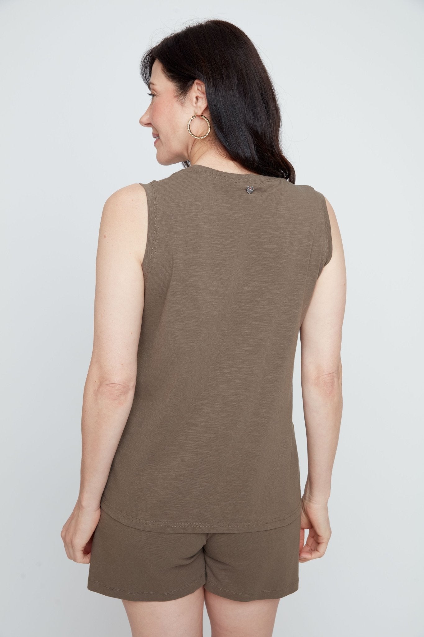 Renuar Cotton Comfort Tank | Khaki - Juli's Wearable Art